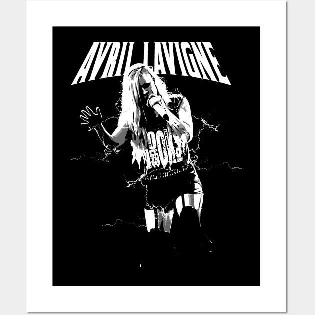 arvil lavigne rock black and whiite Wall Art by jerrysanji